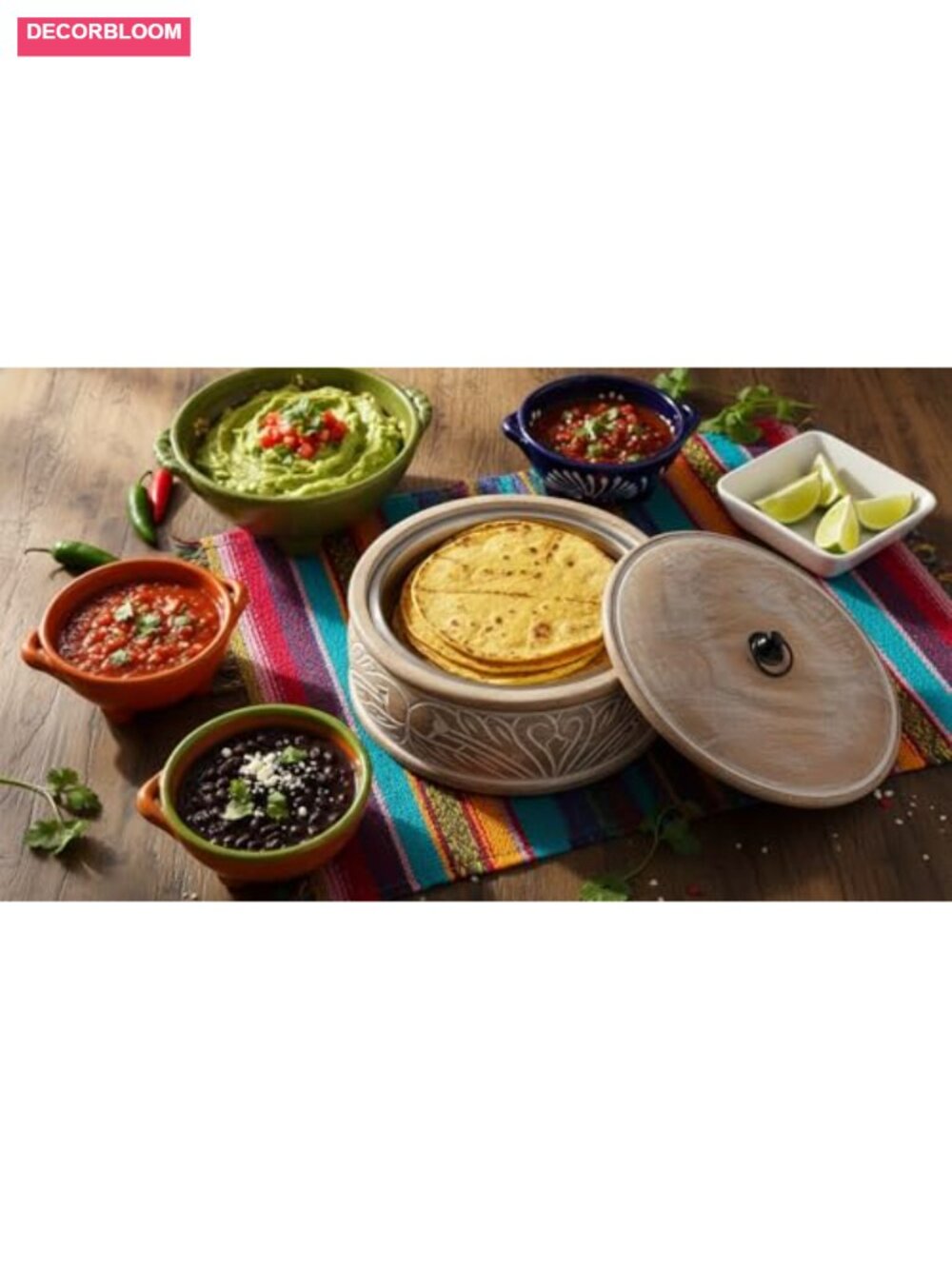 Handmade Wooden Tortilla & Roti Warmer with Lid, Food Safe, 9 Inch - Picture 3 of 6